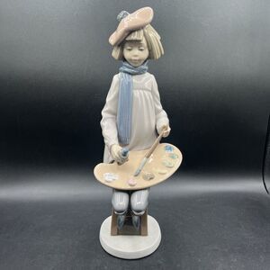 Rare Large Vintage Lladro Nao Artist Jose Puche Brush & Palette Statue 1992